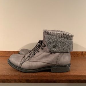 Lace Up Sweater-Top Boot